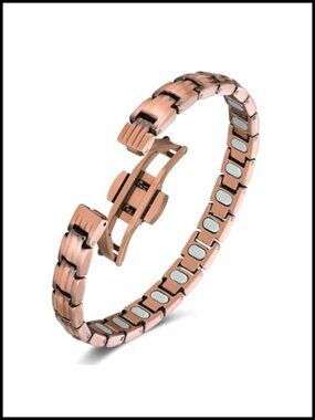 Pure Copper Magnetic Bracelet with 5000 Gauss Magnets, Adjustable, Gift Box